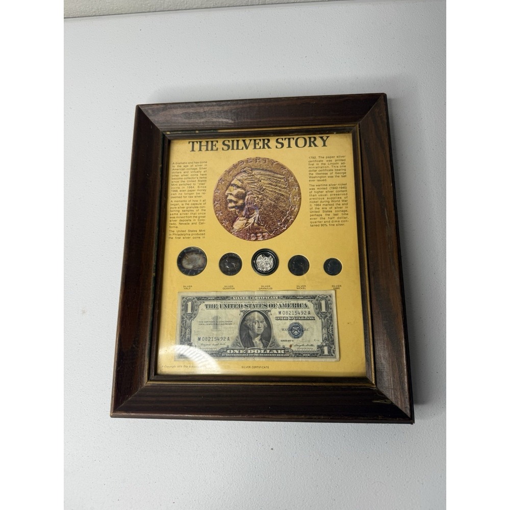 The Silver Story- Silver Certificate Half Dollar Quarter Dime Nickel & Granules - Picture 7 of 12